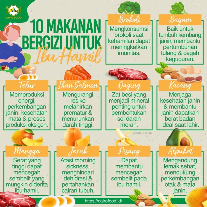 Ibu hamil bergizi infografis nutrisi cairofood