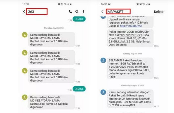 Cek kuota indosat im3 ooredoo