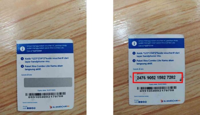 Paket voucher axis ke nomer memasukkan