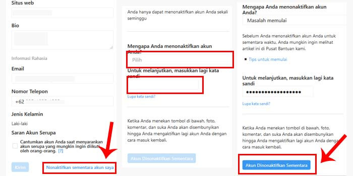 Akun menonaktifkan menghapus mudah inilah secara menonaktifkannya ingin karena bilang tadi untuk hapus