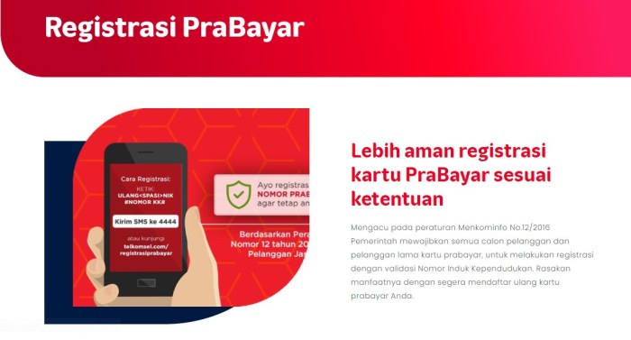 Telkomsel registrasi prabayar kartu registration langkah prepaid