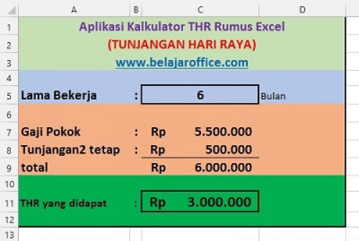 Thr pajak gaji perhitungan contoh dan plus tidak