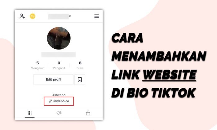 Cara menambahkan link di bio tiktok ke youtube