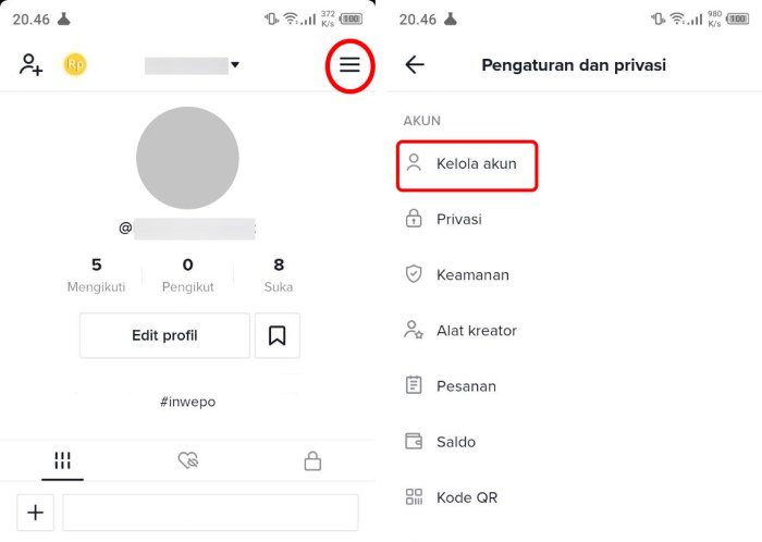 Cara menambahkan link di bio tiktok di laptop