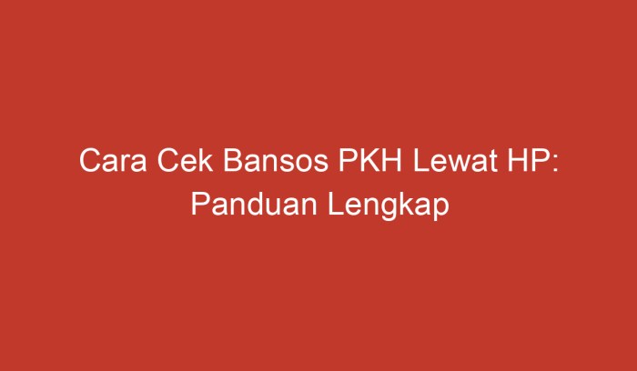 Cara cek bansos PKH lewat HP yang belum cair